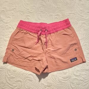 Patagonia girls Baggies size Medium pink & coral shorts no liners VVGUC